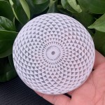 CRYSTLAND,Selenite Carvings,Hand Made,Morocco,Healing Crystal,Crystal Gift,Crystal Holder The Flower of Life Plate 4Inch - BUH66E4D2