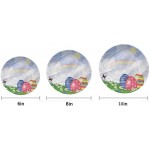 LCGGDB 8 Inch Easter Pattern Decorative Ceramic Wall Plate,Spring Meadow with Eggs Round Porcelain Ceramic Plate Microwave & Dishwasher Safe for Home Decor - B7GIEBDNQ
