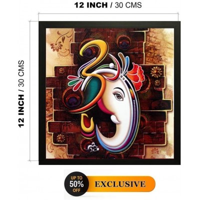 NOBILITY Ganesha Framed Painting Ganesh Wall Art Decor Statue Idol Decoration for Home Living Room Office Gift for friends or family - BYRE8HJ32