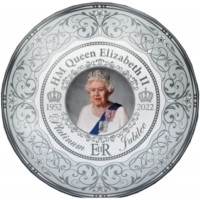 Platinum Jubilee Queen Elizabeth II Signature Portrait Plate with Stand 8 inches - B60XJ8VSH
