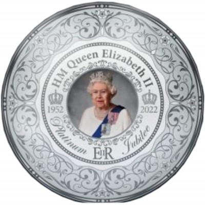 Platinum Jubilee Queen Elizabeth II Signature Portrait Plate with Stand 8 inches - B60XJ8VSH