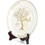 Urllinz 50th Anniversary Plates-50th Anniversary Wedding Gifts for Parents,Valentine's Day Gifts for Couple,50 Year Golden Wedding Gifts,Gold Porcelain Plate with Love Birds for Her Him with Stand - B54T2X8HW