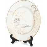 Urllinz 50th Wedding Anniversary Plate with Gold Foil-50th Anniversary Wedding Gifts for Parents Couple,50 Year Golden Wedding Gifts for Him Her,9 Inch Gold Porcelain Plate for Grandparents with Stand - BV8M1ZIYI