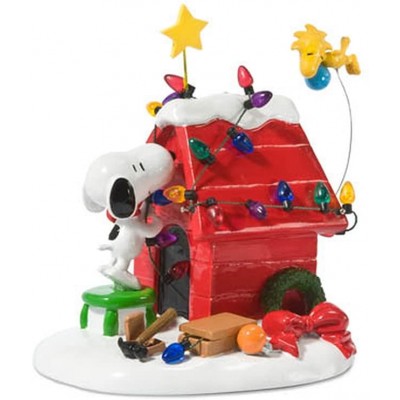 Department 56 Peanuts Decoration Snoopy’s Dog House Woodstock Christmas Lights 8" Red - BO6DTHBCA