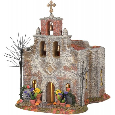 Department 56 Snow Village Halloween Day of The Dead Church Lit Building 10.75 Inch Multicolor - BRD7DW7MO
