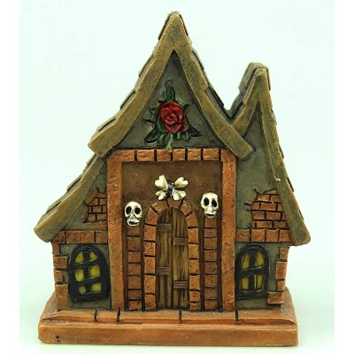 IFUNEYS Halloween Haunted House Village Building Figurine 3.5 Inch Multicolor Skeleton Village House - B7DQBDBSK