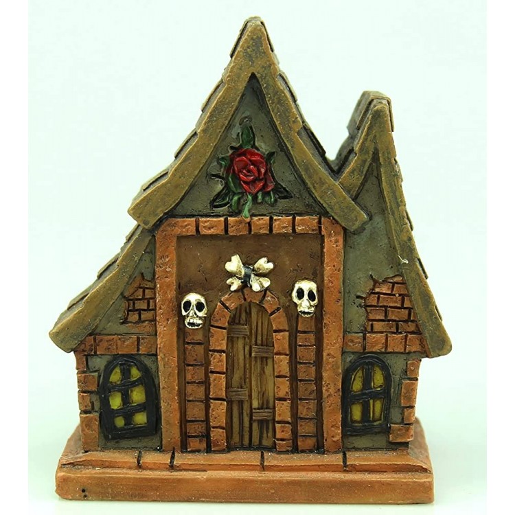 IFUNEYS Halloween Haunted House Village Building Figurine 3.5 Inch Multicolor Skeleton Village House - B7DQBDBSK