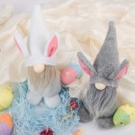 2 Pack Easter Mr and Mrs Bunny Gnomes Plush- Standable Handmade Swedish Tomte in 2 Styles Adorable Scandinavian Faceless Doll Table Centerpiece Party Favors for Easter Home Decoration Holiday Presents - B1SSOEBRQ