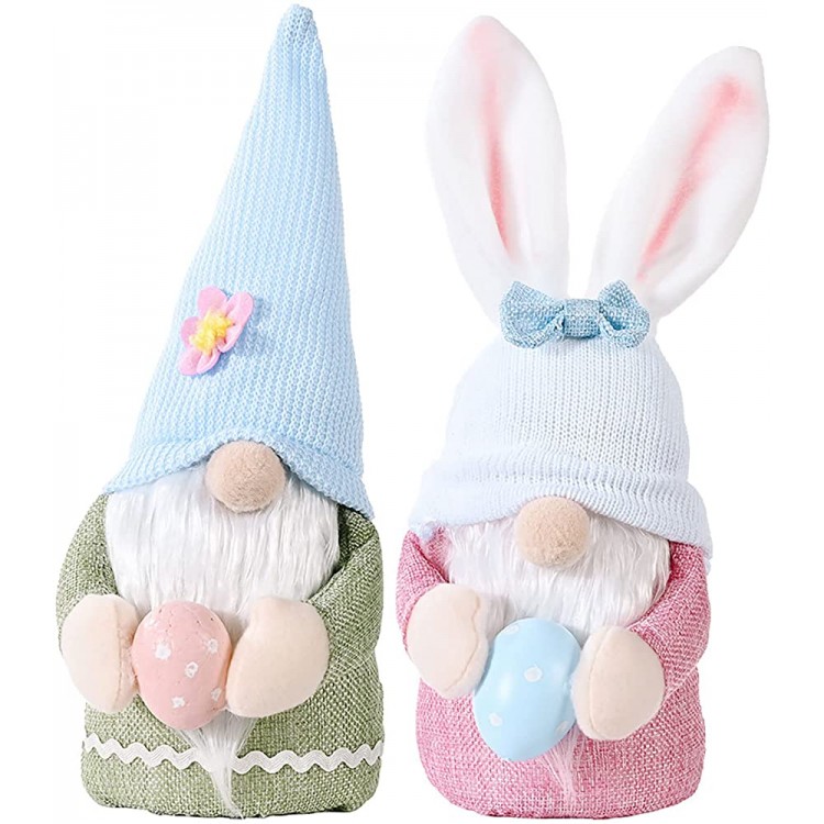 2 Pcs Easter Decorations Handmade Gnome Faceless Plush Doll Easter Gifts for Kids Women Men for The Home - BUF6SVSOY