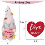 2Pcs Gnomes Mother's Day Decorations with Wood Heart-Shaped Decorative Accessories I Love You Mom Love Heart Themed Mothers Day Decor Perfect for Grandmother Mother's Day Birthday. - B3QQRD0VN