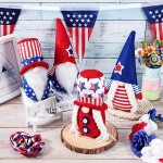4 Pieces Gnome Patriotic 4th of July Gnomes Plush American Independence Day Faceless Doll Christmas Fourth of July Veterans Day Scandinavian Tomte Ornaments Home Tiered Tray Decorations - BJS6JQ2UU