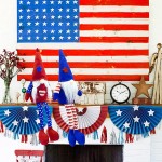 4th of July Gnomes Decorations 2 Pcs Patriotic Gnomes Plush Scandinavian Tomte Forth of July Gifts for American Independence Day Memorial Day Presidents Day Veterans Day Tray Decor Table Decorations - BC4A6071L