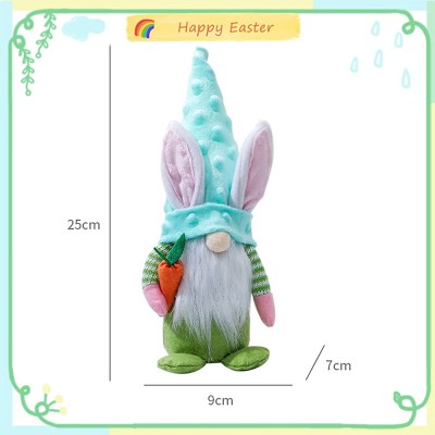 Amolabe 4PCS Easter Gnomes Decorations Easter Bunny Decor Holding Carrot Easter Bunny Gnome Decorations for Celebration Party Easter Gifts for Kids Friends Holiday Home Garden Decoration - BXQV9W0EM