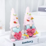 DDGCSV Mothers Day Gnomes Decorations 2 Pcs Spring Gnomes Plush Bunny Handmade Swedish Tomte Elf Sweet Faceless Gnomes Decorations Rabbit Dwarf Doll Gifts for Mom - BEI63AXR4