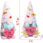 DDGCSV Mothers Day Gnomes Decorations 2 Pcs Spring Gnomes Plush Bunny Handmade Swedish Tomte Elf Sweet Faceless Gnomes Decorations Rabbit Dwarf Doll Gifts for Mom - BEI63AXR4