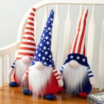 Glitzhome National Day Fabric Gnome Decor Set of 3 Cute Patriotic Gnome Doll Elf Standing Decor 4th of July Table Collectible Ornaments Gnome for Independence Day Home Decor 17”H - B8WMRSG4J