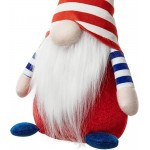 Glitzhome National Day Fabric Gnome Decor Set of 3 Cute Patriotic Gnome Doll Elf Standing Decor 4th of July Table Collectible Ornaments Gnome for Independence Day Home Decor 17”H - B8WMRSG4J