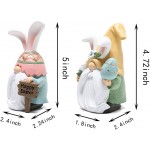 Hodao 2 Pack Easter Decorations Easter Gnomes Decor Resin Easter Bunny Doll Decoration Home Ornaments Table Decor Valentines Gnomes Resin Decor Gifts Suit Gnome - BTVKXTRV9