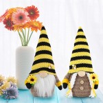 Mrlikale Bumble Bee Gnome Plush Decor World Bee Day Honeybee Gnomes Decorations for Home Kitchen Farmhouse Spring Summer Bees Elf Plush Collections2Pcs - B3K0SQC88