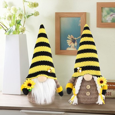 Mrlikale Bumble Bee Gnome Plush Decor World Bee Day Honeybee Gnomes Decorations for Home Kitchen Farmhouse Spring Summer Bees Elf Plush Collections2Pcs - B3K0SQC88