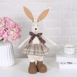 PICUKI Easter Bunny Decor Easter Decorations for The Home Cute Rabbit Figurine Spring Decoration Linen Cartoon Dolls Party Table Decor Farmhouse Ornament 16Inch - BUP2713PA