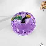 50mm 1.97in Crystal Apple Figurine Home Decor Handmade Premium Healing Crystal Statue Paperweight Ornament Collectible Crafts Come with Gift Box Ideal Gift for Wedding Birthday Christmas Purple - BXZTKKC7L
