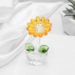 Crystal Sunflower Figurine Home Decoration Handmade Flower Statue Ornament Crystal Crafts Paperweight Collectible Come with Gift Box Great Gift for Birthday Holidays Christmas Yellow - BQ5FDEYSC