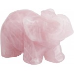 mookaitedecor Rose Quartz Elephant Crystal Sculpture Statue Healing Reiki Pocket Gemstone Figurines Crafts 1.5 Inch - B13KII67Y