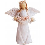 NovoMoss Flower Angle Figurine- Sculpted Hand Carved Collectible Decorative Statues- Gift to Express Valentine Friendship Love Gratitude and Blessing. - BPHKX9OGE