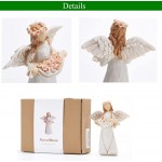 NovoMoss Flower Angle Figurine- Sculpted Hand Carved Collectible Decorative Statues- Gift to Express Valentine Friendship Love Gratitude and Blessing. - BM06N0EKM