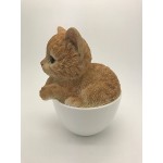 Pacific Giftware Adorable Teacup Pet Pals Cat Kittens Collectible Figurine 5.75 Inches - BFT2R33PO