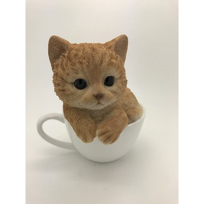Pacific Giftware Adorable Teacup Pet Pals Cat Kittens Collectible Figurine 5.75 Inches - BFT2R33PO