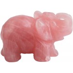 SUNYIK Rose Quartz Elephant Pocket Statue Kitchen Guardian Healing Figurine Decor 1.5 - BVGJMXAXD