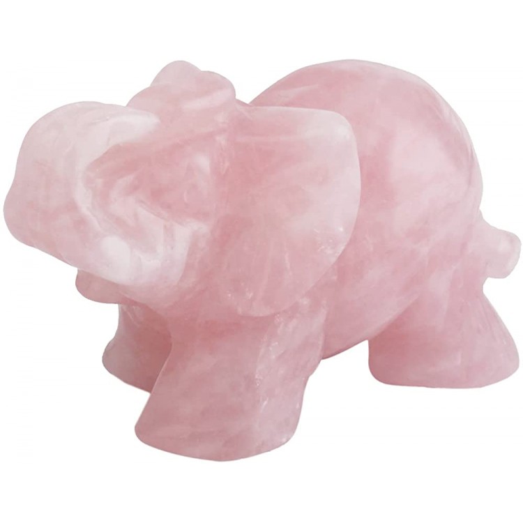 SUNYIK Rose Quartz Elephant Pocket Statue Kitchen Guardian Healing Figurine Decor 1.5 - BVGJMXAXD