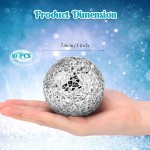 10 Pieces 3 Inch Mosaic Sphere Balls Set Decorative Glass Balls Decorative Orbs Table Centerpiece Balls Round Glass Ball Bowl Filler for Bowls Vases Dining Coffee Table Living Room Decor Silver - BRTDHX7DY