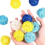 15 Pieces 1.8 Inch Wicker Rattan Balls Natural Rattan Ball Decorative Wicker Balls Sphere Orbs Vase Fillers Balls for Dating Table Banquet Decoration Christmas Wedding Home Garden Hanging Decoration - BIRKYRFZS