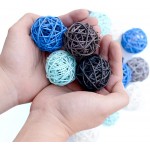 24 Pcs 2 Inch 6 Color Natural Rattan Balls for Decorative of Home Office and Wedding Favor Blue - BSLVOHA0X