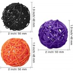 24 Pieces Mixed 3 Colors Wicker Rattan Balls Decorative for Vase Fillers,Bird Toys,Garden,Party,Wedding,Table Decoration,1.8 InchBlack Orange Purple - B8XM7C6R7