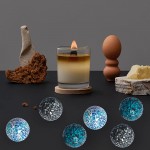 3 Pieces Mosaic Glass Orbs 3.15 inch Decorative Orbs Centerpiece Balls Decorative Glass Balls for Centerpiece Bowls Vases Dining Table Decor Light Blue - BWXWISHFP