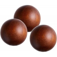 3PCs Set 4" Diameter Natural Round Wood Hardwood Painted Balls for Christmas Decorative Bowls Farmhouse Home Orbs Balls Sphere Decanter Stopper Ball - B1P9DTGPV