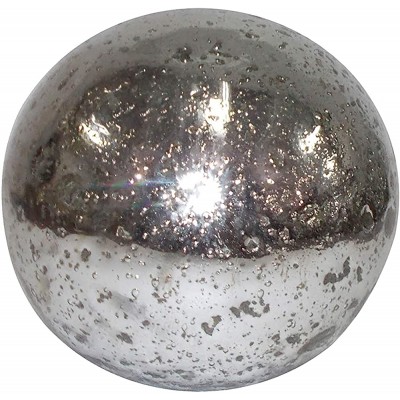 A&B Home 12" Decorative Orbs Silver Glass Sphere Ball for Bowl Vase Table Centerpieces Sliver - BW0FINGR5