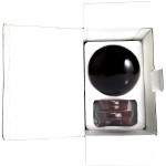 Amlong Crystal Black Meditation Divination Sphere Crystal Ball with Wood Stand 4.2 Inch 110mm Diameter - BAT4C09B6