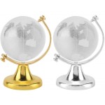 AUNMAS Magic Crystal Sphere Super Mini Round Earth Globe with World Map Crystal Glass Ball Decorative Crystal Balls Desktop Ornament Home Office Decor GiftSliver - BCCSVXOYR