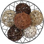 Blue Donuts Decorative Balls for Bowls â€“ Decorative Balls for Centerpiece Bowl Fillers Assorted Rattan Wicker Balls Orb Grapevine Ball Vase Fillers Pack of 6 - BFU1CI19J