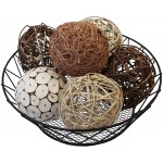 Blue Donuts Decorative Balls for Bowls â€“ Decorative Balls for Centerpiece Bowl Fillers Assorted Rattan Wicker Balls Orb Grapevine Ball Vase Fillers Pack of 6 - BFU1CI19J