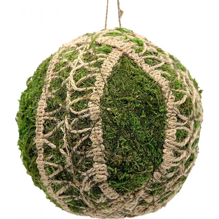 Byher 4.7Inch Large Moss Balls Set of 3 Decorative Hanging Balls with Lace Decor for Centerpiece Bowl Filler Green - BHW076Y10