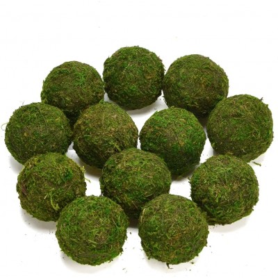 Byher Natural Green Moss Decorative Ball,Handmade 2.8"-Set of 6 - BQ61B7U1C