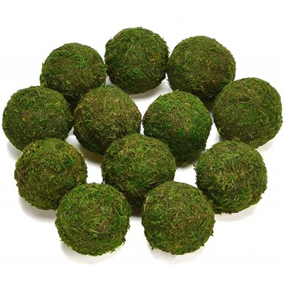 Byher Natural Green Moss Decorative Ball,Handmade 3.5"-Set of 6 - BYCXJRXQC