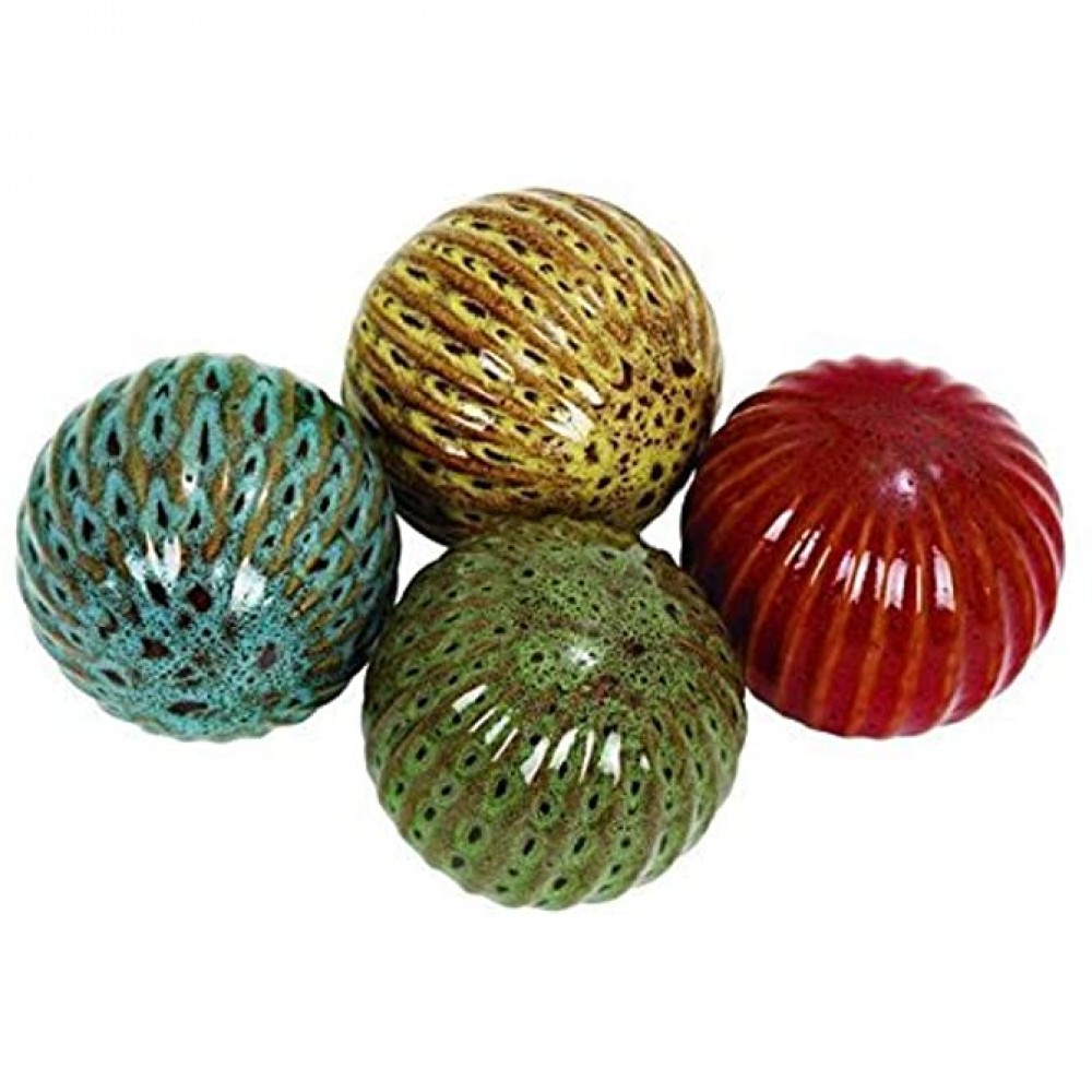 Ceramic 4-inch Decorative Balls Set of 4 Made with ceramic material - BED44UWOF