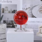 Crystal Red Crystal Ball with Silver Crystal Ball Bracket and Gift Box for Decorative Ball Photography Sphere Lensball Gazing Divination Fortune Telling Ball Red 60MM - B8OJPSCO7